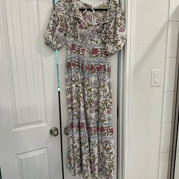 Floral Maxi Dress with Pink and Purple Accents - Picture 4 of 7